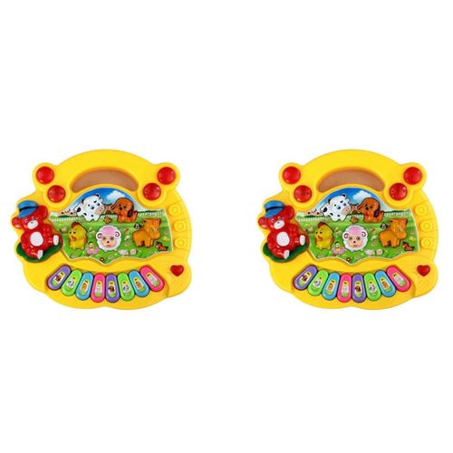 2x ?Ducation Pr¿¿Coce, 1 An , Jouet, Ferme Pour Animaux, Musique De Piano, De D¿¿Veloppement, Instrument De Musique Pour , Et , Gar?Ons Et Filles (Jaune)