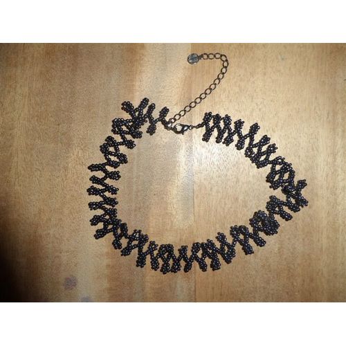 Collier Ras De Cou Élastiqué Perles Nacrées Gris