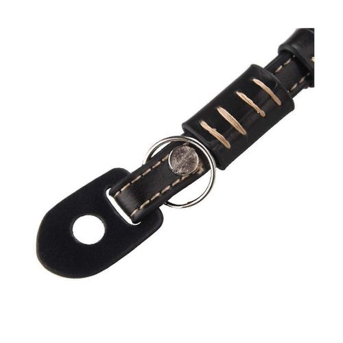 Convient pour la dragonne en cuir SLR pour appareil photo numérique Dragonne anti-perte et anti-chute - Noir
