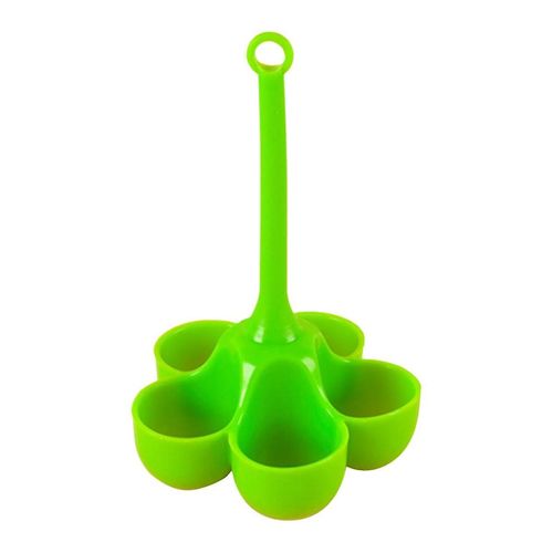 Cuiseur à oeufs en silicone à 5 trous Plateau d¿oeufs cuits à la vapeur résistant aux hautes températures Outils alimentaires complémentaires de qualité alimentaire Vert