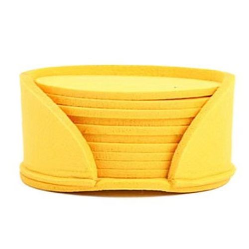 50pcs Rond Feutre Dessous De Table À Manger Protecteur Pad Résistant À La Chaleur Tasse Tapis Café Thé Boisson Chaude Mug Set De Table, Jaune