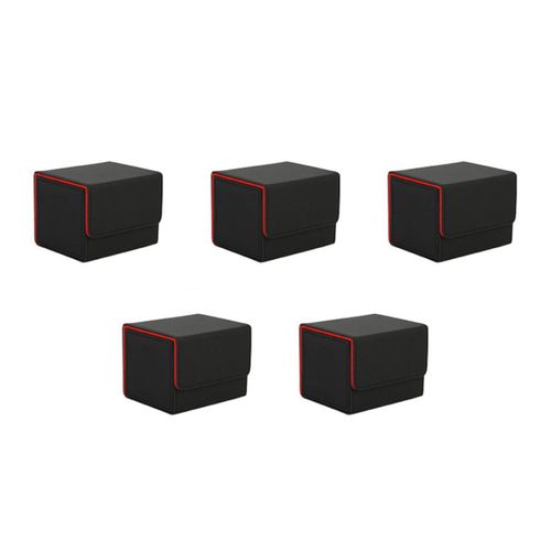 5x Bo?Te ¿¿ Cartes Carte ¿¿ Chargement Lat¿¿Ral Caisse De Pont Pour Carte Yugioh Titulaire De Reliure 100+, Rouge Noir