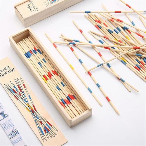 Bébé Éducatif En Bois Traditionnel Mikado Spiel Ramasser Des Bâtons Avec Jeu De Boîte
