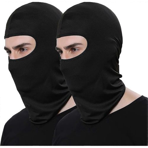 Pack De 2 Bandana Face Hat Pour Outdoor Airsoft Moto Ski Mask Winter Sun Balaclava Black Tactical Hood Casque Face Cover