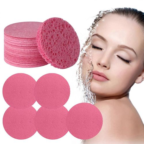 Beauté 50pc Curcuma Nettoyant Visage Tampons Éponges Faciales Compressées Naturelles Éponge Nettoyante Exfoliante Nettoyant Visage Nettoyant Pour Exfolier La Peau Ou Makeu 
