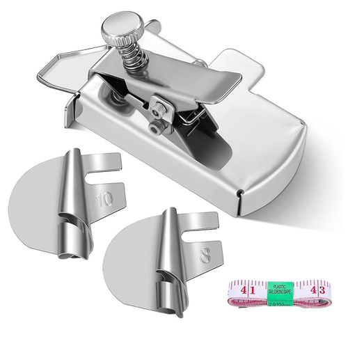 Guide de couture magnétique pour machines à coudre, pied d¿ourlet à coudre 8/10 mm et ruban à mesurer pour accessoires de machine à coudre