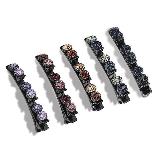 5pcs Sparkling Crystal Stone Tressé Hair Clips, Tressé Hair Clips Hair Barrettes, Strass Hair Clips