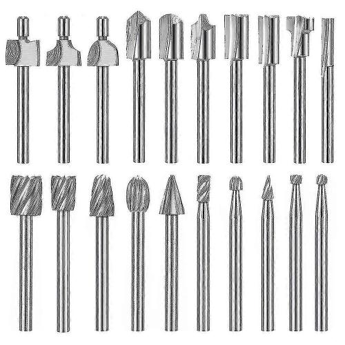 20Pc HSS Routeur Carbure Gravure Mèches pour Dremel Ensemble de Mèches de Défonceuse 1/8 "(3mm) pour Dremel Proxxon Outils Rotatifs6163764439647