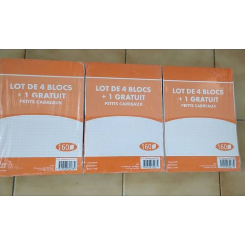 Lot De 3 Ensembles De 5 Blocs Notes Petits Carreaux