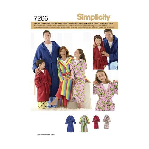 Patron Simplicity 3575 Robe De Chambre Adolescent Et Adulte