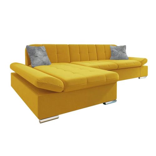 Canapé D'angle Comfivo 219, Jaune, Fonction De Couchage, 278x161x76cm