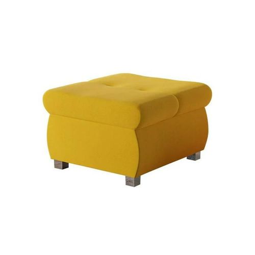 Pouf Comfivo 122, Jaune, Tapisserie, 39x60x60cm