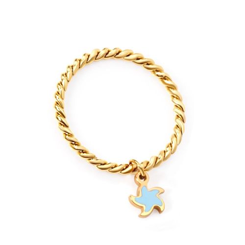 Luxusteel-Bagues Torsadées En Acier Inoxydable Pour Femmes Et Filles, Style Mixte, Série Ocean, Étoile, Coquillage, Forme De Conque, Matiques Simples, Fête, Document Doré