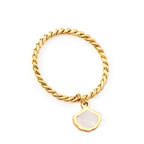 Luxusteel-Bagues Torsadées En Acier Inoxydable Pour Femmes Et Filles, Style Mixte, Série Ocean, Étoile, Coquillage, Forme De Conque, Matiques Simples, Fête, Document Doré