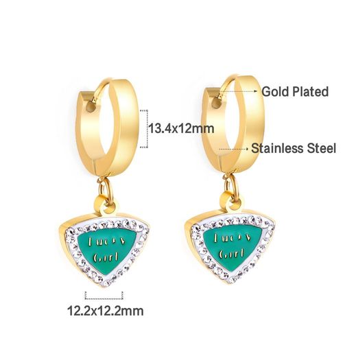 Luxusteel-Boucles D'oreilles Pendantes Chics En Acier Inoxydable, Coquillage De Document Localité, Pendentif Goutte D'huile Noire, Clips D'oreille, Cadeaux Pour Femme