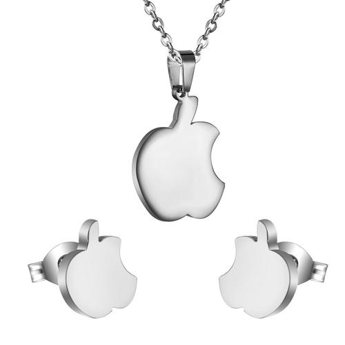 Luxusteel-Boucles D'oreilles Apple Mignonnes, Collier Anti-Allergique En Acier Inoxydable, 2020 Colliers, Tour De Cou, Accessoires De Ix, Vente En Gros