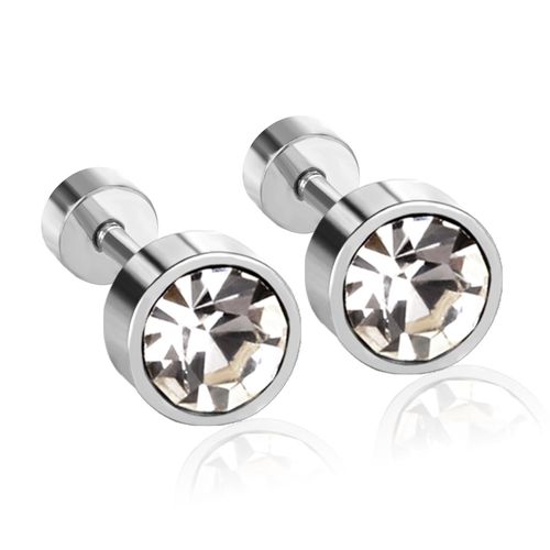 Luxsteel ? Boucles D'oreilles En Cristal En Forme De C¿Ur Pour Femme Et Homme, Bijoux De Piercing, En Acier Inoxydable, En Forme D'étoile, Carré, Rond, Triangle, Cz, 6mm