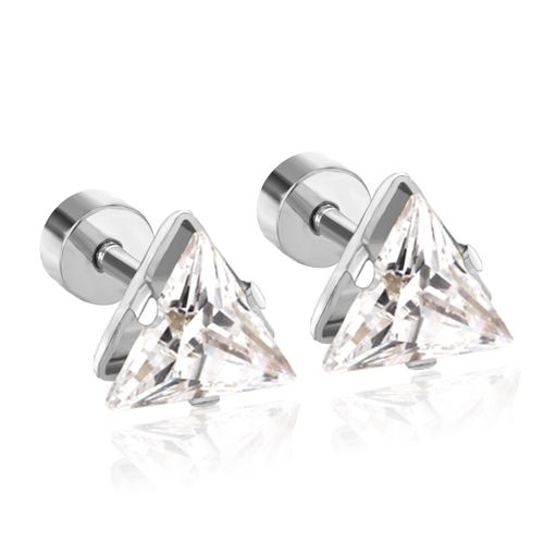 Luxsteel ? Boucles D'oreilles En Cristal En Forme De C¿Ur Pour Femme Et Homme, Bijoux De Piercing, En Acier Inoxydable, En Forme D'étoile, Carré, Rond, Triangle, Cz, 6mm