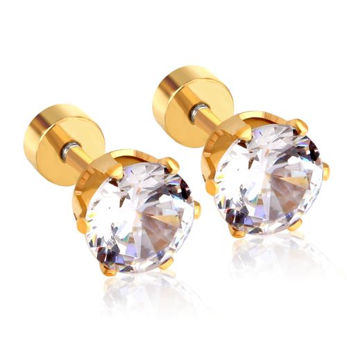 Luxsteel ? Boucles D'oreilles En Cristal En Forme De C¿Ur Pour Femme Et Homme, Bijoux De Piercing, En Acier Inoxydable, En Forme D'étoile, Carré, Rond, Triangle, Cz, 6mm