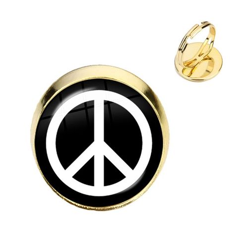 Bagues En Verre Couleur Argent, Nouveau Design, Signe De Paix, Van Bus, Mode, Cabochon Hippie, Badge De Voiture, Bijoux Pour Femmes Et Hommes, Cadeau