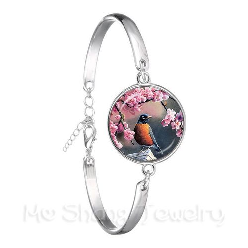 Bracelet Colibri Vert, Image Artistique D'oiseaux, Cabochon En Verre De 18mm, Bijoux Pour Femmes