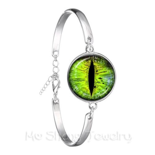 Bracelet Sauron Maléfique En Verre, Bijoux Photo, ¿Il De Dragon, Chaîne Plaquée Argent, Meilleur Cadeau Pour Femmes, 1 Pièce