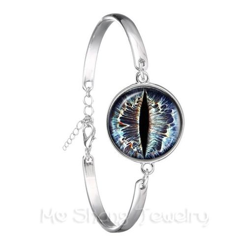Bracelet Sauron Maléfique En Verre, Bijoux Photo, ¿Il De Dragon, Chaîne Plaquée Argent, Meilleur Cadeau Pour Femmes, 1 Pièce