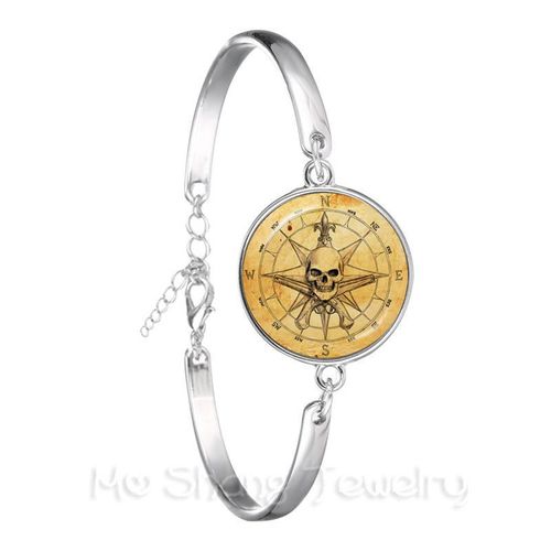Bracelet Boussole Nautique Plaqué Argent, Vintage, À La Mode, Cadeau Souvenir Pour Petit Ami, Accessoires Bijoux