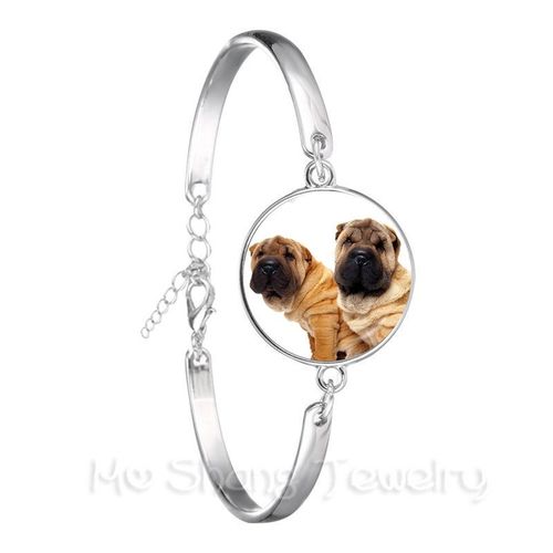 Bracelet De Chien Plaqué Argent 18mm, Cabochon En Verre Carlin Photo Animal, Bijoux De Fête De Noël Pour Amis