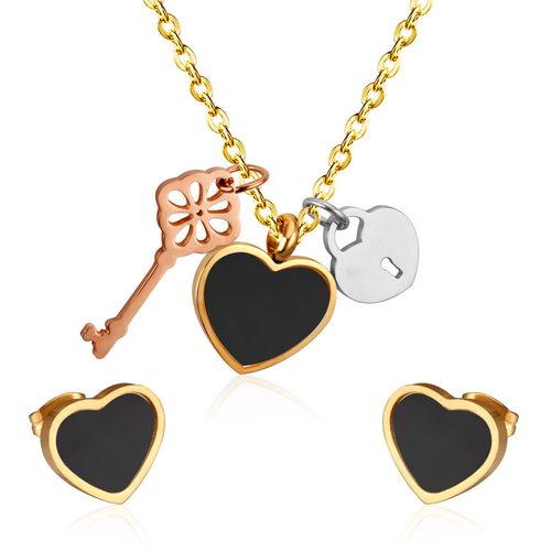 Ensemble De Colliers De Mariée En Acier Inoxydable, Pendentif Coeur Coquille Blanche, Boucles D'oreilles Brinco, Vente En Gros, Fête De Mariage