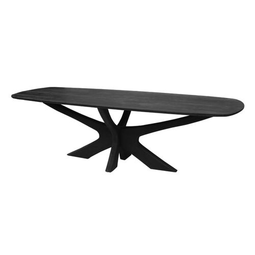 Epsylon-Table À Manger Ovale 10/12 Personnes, L.250 En Bois Massif Noir