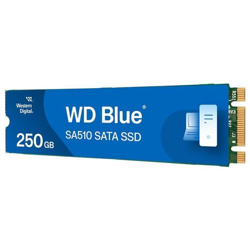 WD Blue SA510 WDS250G3B0B-00AXS0 - SSD - 250 Go - interne - M.2 2280 - SATA 6Gb/s - bleu