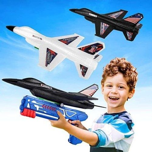 Lot De 2 Jouets D'avion Avec Lanceur (Couleurs Assorties) Pour Enfants De 4 Ans Et Plus