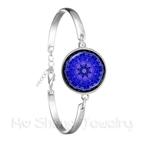Bracelet Classique Om Yoga Chakra Avec Dôme En Verre, Cadeau Pour Femmes Et Hommes