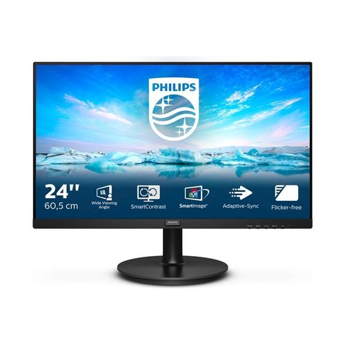 Philips V-line 242V8LA - Écran LED - 24" (23.8" visualisable) - 1920 x 1080 Full HD (1080p) @ 75 Hz - VA - 250 cd/m² - 3000:1 - 4 ms - HDMI, VGA, DisplayPort - haut-parleurs - noir texturé