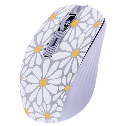 T'nB EXCLUSIV' Flower - Souris - rechargeable - 6 boutons - sans fil - 2.4 GHz, Bluetooth - récepteur sans fil USB-C - lavande