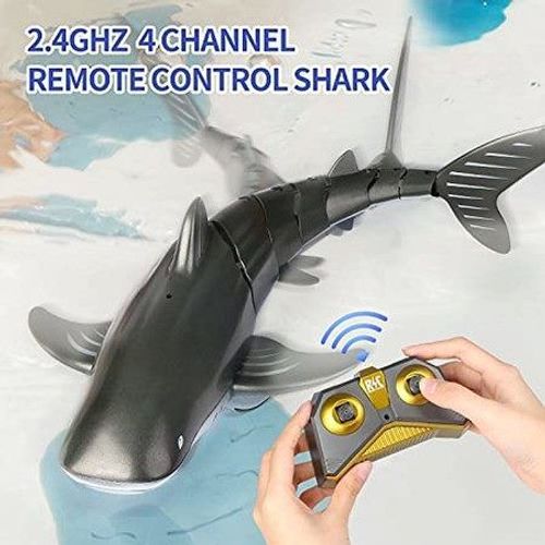 Jouet De Requin Télécommandé ¿ Simulation De Jet D'eau De Requin Et Bateau Pour S'amuser En Piscine