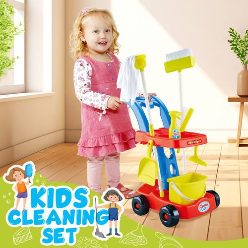 Ensemble De Jeu De Chariot De Nettoyage Pour Enfants - Jouets De Ménage Amusants Pour Enfants