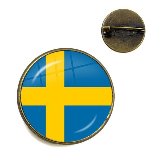 Broche Cabochon En Verre, 20/25mm, Pour Femme Et Homme, Bijou De Malaisie, Du Danemark, De Norvège, De Suède Et De Slovaquie, Idéal Comme Cadeau