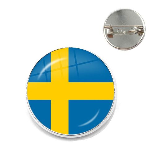 Broche Cabochon En Verre, 20/25mm, Pour Femme Et Homme, Bijou De Malaisie, Du Danemark, De Norvège, De Suède Et De Slovaquie, Idéal Comme Cadeau