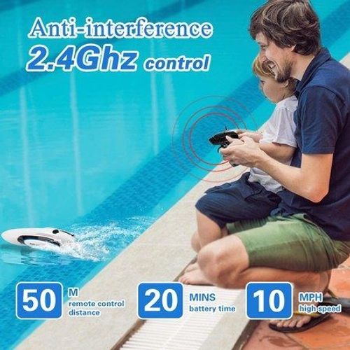 Bateau Rc Bleu Double Face Pour Enfants De 6 À 12 Ans