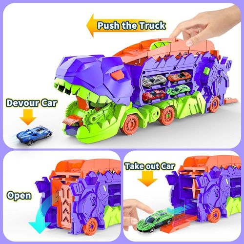 Coffret De Jouets De Piste Violet Pour Garçons De 4 À 6 Ans (Comprend 8 Voitures Aléatoires)