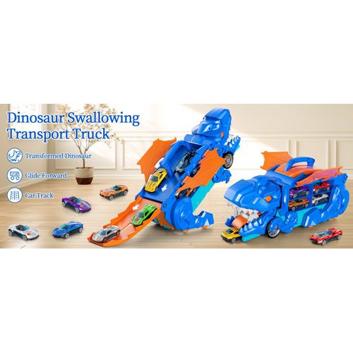 Ensemble De Pistes De Camion Et De Voiture Dino Transporter Pour Garçons De 3 Ans Et Plus