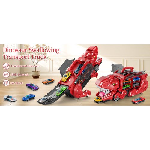 Ensemble De Pistes De Camion Et De Voiture Dino Transporter Pour Garçons De 3 Ans Et Plus