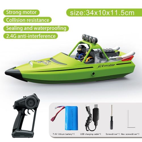 Bateau Télécommandé Sans Fil Vert 2,4 G