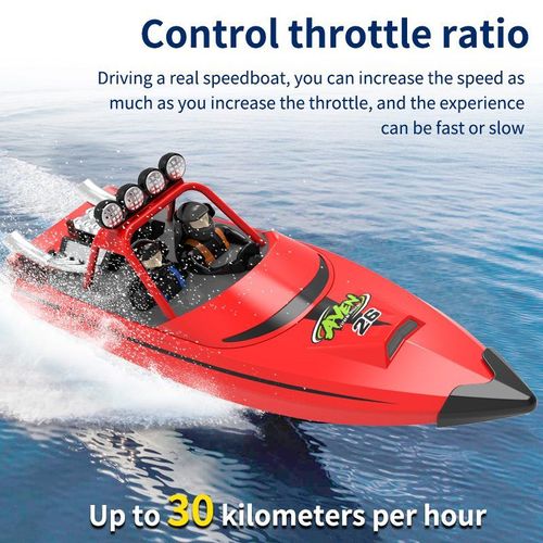 Bateau Télécommandé Sans Fil Rouge 2,4 G