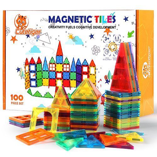 Ensemble De 100 Tuiles De Construction Magnétiques Pour Enfants - Jouets Magnétiques Créatifs Pour Un Jeu Imaginatif