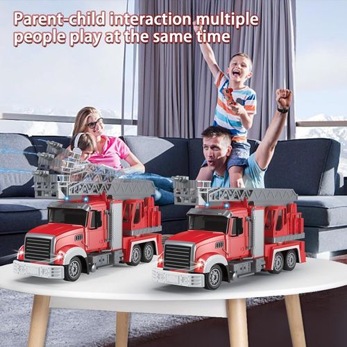 Camion De Pompiers Télécommandé Avec Pompe À Eau, Lumières Et Sons