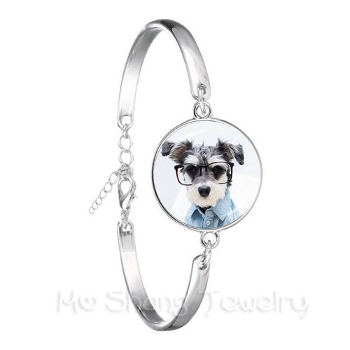 Bracelet Chihuahua En Forme De Chien, Classique Et Mignon, Avec Dôme En Verre De 18mm, Plaqué Argent, À La Mode, Dessin Animé, Cadeau, 2018