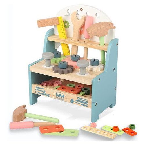 Ensemble De Mini-Établis À Outils En Bois - Cadeau Idéal Pour Les Garçons Et Les Filles De 3 Ans Et Plus